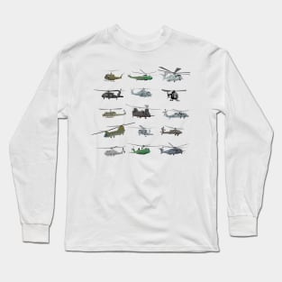 American Military Helicopters Long Sleeve T-Shirt